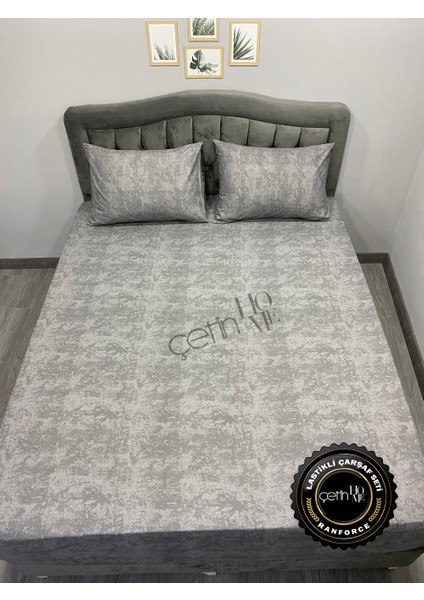 Kumaş Lastikli Çarşaf Seti Çift Kişilik ve Battal Boy Gölge Antrasit 180 x 200 fiyatları