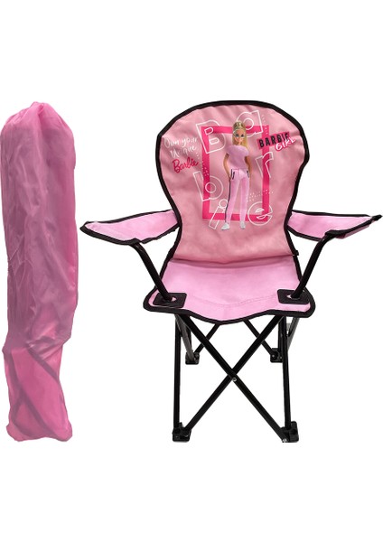 Lisanslı Katlanabilir Çocuk Kamp Sandalyesi Açık Pembe
