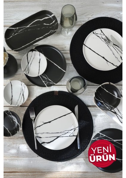 Mermer Kahvaltı Takımı 10 Parça 4 Kişilik