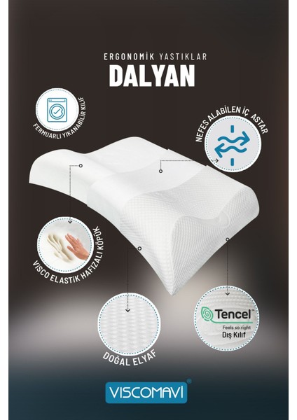 Dalyan Ortopedik Visco Yastık Ergonomik Hafızalı Visco Yastık indirimleri