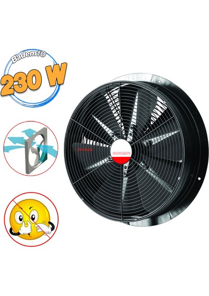 Havalandırma Aspiratörü Fanı 230 W Monofaze Kirli Hava Kötü Koku Tahliye Metal Fan 500 mm Vantilatör