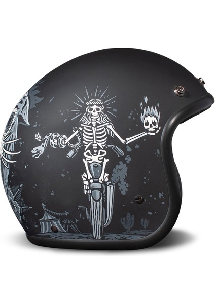 Jet Retro Ghost Rider Açık Motosiklet Kaskı