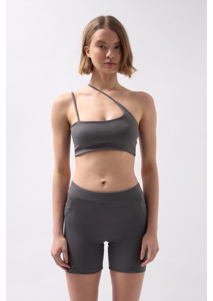 Çapraz Askı Gri Bra