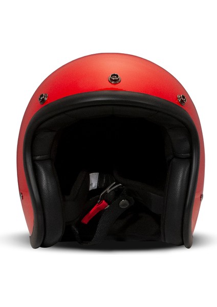 Jet Retro Red Açık Motosiklet Kaskı