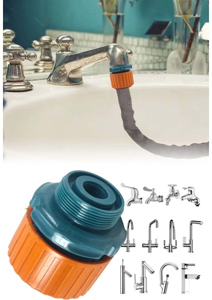 İç Mekan Batarya Musluk Hortum Bağlantı Aparatı Kelepçesiz İnce Diş Erkek 1/2'' AE101