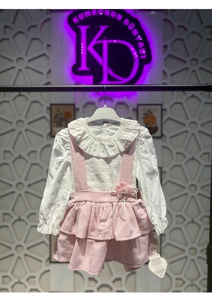 Kız Çocuk Gömlekli Bebe Yakalı Salopet Elbise modelleri