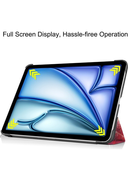 iPad Air 11 2024 Için Boyalı Deri Tablet Kılıfı (Yurt Dışından)