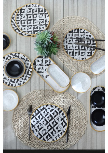 Trigon Marble Kahvaltı Takımı 18 Parça 6 Kişilik 18766-68-69
