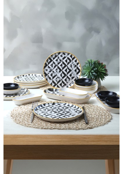 Trigon Marble Kahvaltı Takımı 18 Parça 6 Kişilik 18766-68-69