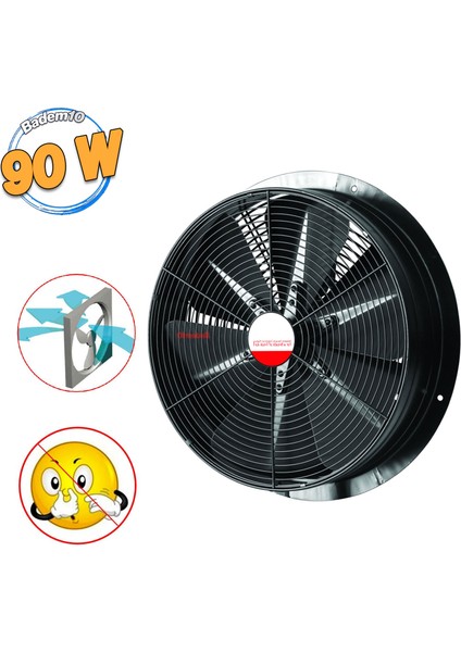 Havalandırma Aspiratörü Fanı 90 W Monofaze Kirli Hava Kötü Koku Tahliye Metal Fan 300 mm Vantilatör