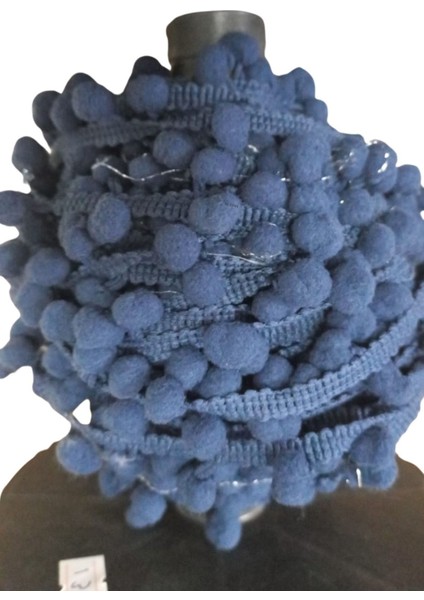 Sıralı Ponpon 1 Metre Lacivert