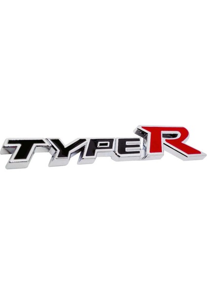 Type R Plastik Krom Arma Logo Bagaj Etiketi Sticker
