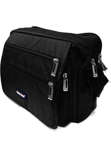 Siyah Büyük Askılı Çanta, 22x27cm, Şık ve Kullanışlı Tekstil Tasarımı