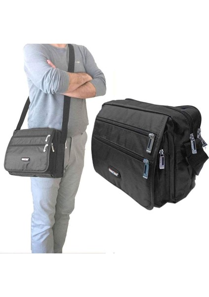 Siyah Büyük Askılı Çanta, 22x27cm, Şık ve Kullanışlı Tekstil Tasarımı fırsatları