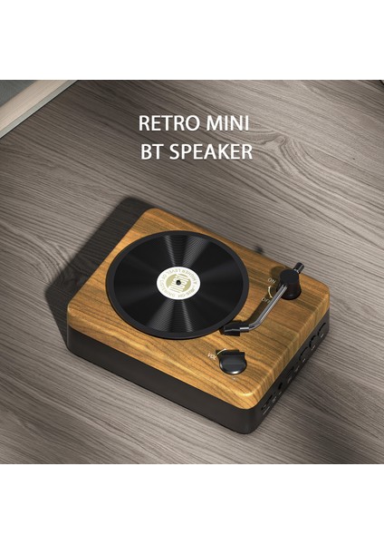Retro Bt5.3 Vintage Plak Tasarımlı Taşınabilir Kablosuz Hoparlör - Şarj Edilebilir, Aux/tf Çalma (Yurt Dışından) fırsatları