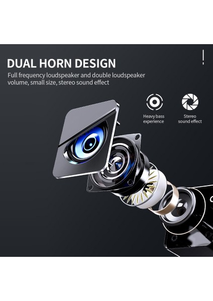 Bilgisayar Subwoofer USB Kablolu Güçlü B Rgb Işık Stereo Ses (Yurt Dışından)