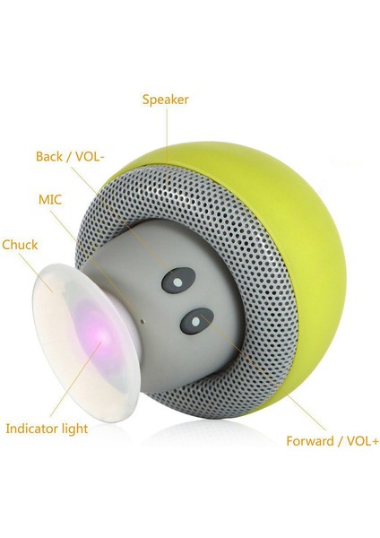 Mini Bluetooth Hoparlör: Taşınabilir, Vantuzlu, Mikrofonlu (Yurt Dışından)