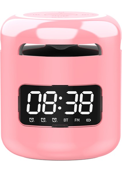JM01 Taşınabilir Bluetooth Hoparlörlü Çalar Saat Mikrofonlu Tf Fm Aux Destek (Yurt Dışından)