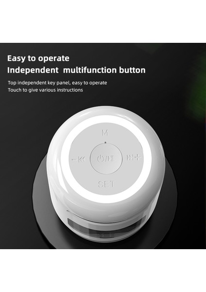 JM01 Taşınabilir Bluetooth Hoparlörlü Çalar Saat Mikrofonlu Tf Fm Aux Destek (Yurt Dışından)