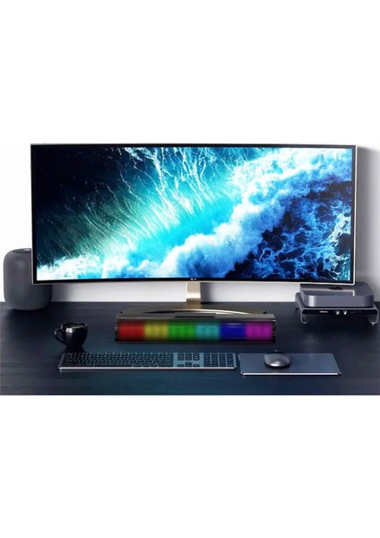 Bluetooth Ev Sineması Hoparlör 10W Stereo Ses, Renkli LED Işıklar (Yurt Dışından)