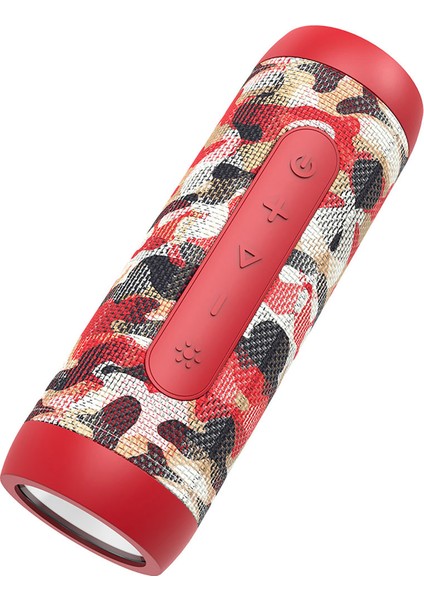 Zealot S22 Kırmızı Kamuflaj Bluetooth Hoparlör, Açık Hava Subwoofer ve El Fenerli Power Bank (Yurt Dışından)