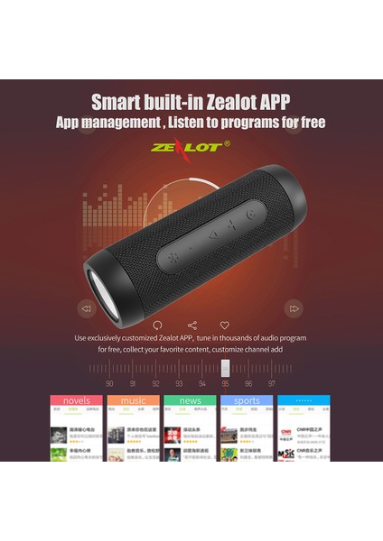 Zealot S22 Kırmızı Kamuflaj Bluetooth Hoparlör, Açık Hava Subwoofer ve El Fenerli Power Bank (Yurt Dışından) indirimleri