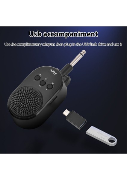 5W Bt Taşınabilir Gitar Amfisi Type-C Şarj Edilebilir - Elektro Gitar ve Üflemeli Çalgı Uyumlu (Yurt Dışından)