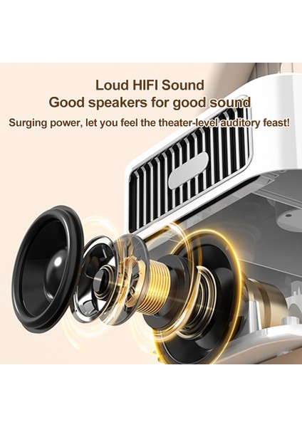 Retro CD Hoparlör Taşınabilir Bluetooth 5.3 Hifi Ses 10 Saat (Yurt Dışından)