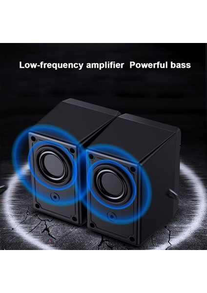 V128 Mini USB 2.1 Stereo Subwoofer Masaüstü Hoparlör Düşük Frekans Amplifikatör (Yurt Dışından)