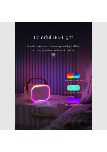 Mini Bt Karaoke Hoparlör Kablosuz Mikrofon LED Işık Gösterisi (Yurt Dışından) fırsatları