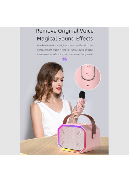 Mini Bt Karaoke Hoparlör Kablosuz Mikrofon LED Işık Gösterisi (Yurt Dışından) indirimleri