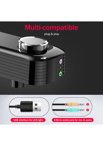 V102 USB Destekli Stereo Pc Sound 3.5 mm Ses Kablosu (Yurt Dışından) fırsatları