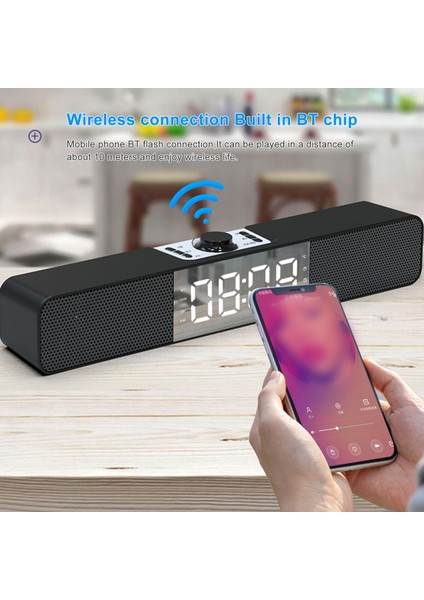 Bluetooth 5.0 Masaüstü Hoparlör Çalar Saat Çift Subwoofer Fm Radyo Pc Tv Telefon Uyumlu (Yurt Dışından) indirimleri