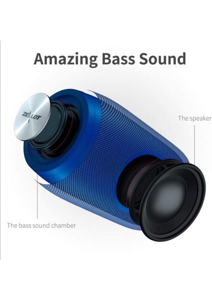 Su Geçirmez Taşınabilir Bluetooth Hoparlör 1500DK Açık Hava Mavi (Yurt Dışından) fırsatları