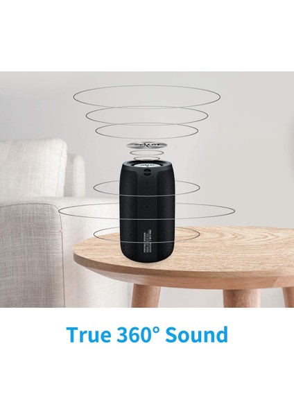 Zealot Bluetooth Hoparlör Su Geçirmez 25 Saat Taşınabilir Siyah (Yurt Dışından)