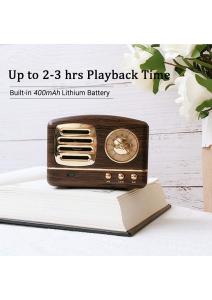 Mini Taşınabilir Kablosuz Retro Hoparlör, Dahili Mik, Bluetooth, Tf Kart, Seyahat Parti Mutfak (Yurt Dışından)