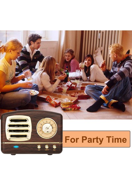 Mini Taşınabilir Kablosuz Retro Hoparlör, Dahili Mik, Bluetooth, Tf Kart, Seyahat Parti Mutfak (Yurt Dışından)