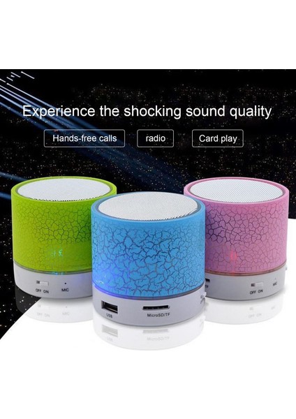 Taşınabilir Bluetooth Hoparlör: Renkli Led, Güçlü B, Tf/aux Destek (Yurt Dışından)