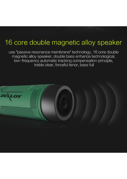 Zealot S1 Ipx5 Su Geçirmez Bluetooth Hoparlör ve Sos LED Işığı (Yurt Dışından)
