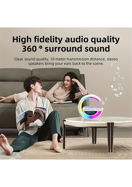 LED Başucu Lambası Bluetooth Hoparlör 15W Kablosuz Şarj (Yurt Dışından) modelleri