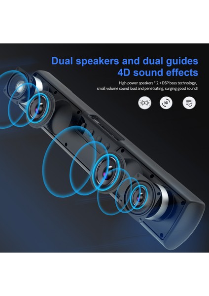 Hxsj Q3 Bluetooth 5.0 Sound 20W 3D Ses Aux USB Tf Bağlantılı Tv/pc/dizüstü Uyumlu (Yurt Dışından) fırsatları