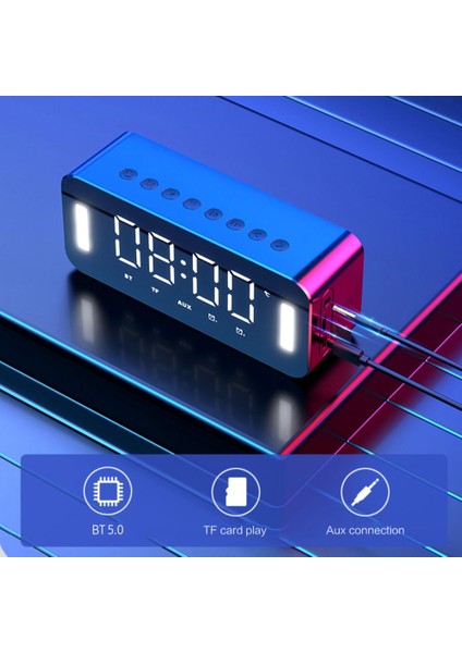 Mc-H8 Bluetooth Hoparlörlü Alarm Saati Gece Işığı 2500MAH (Yurt Dışından)
