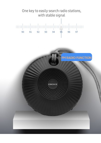 BS-176 Mini Bluetooth Hoparlör Fm Radyo Taşınabilir Şarj Edilebilir Outdoor Seyahat (Yurt Dışından)