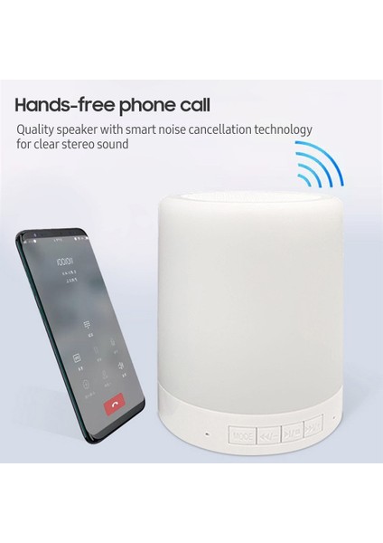 2'li 1 Arada Kablosuz Taşınabilir Bluetooth Hoparlör ve 7 Renkli Dokunmatik LED Gece Lambası (Yurt Dışından)
