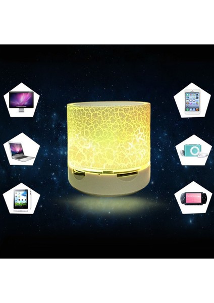 Mini Bluetooth Hoparlör Renkli Işık Taşınabilir Kablosuz Tf Aux Subwoofer (Yurt Dışından)