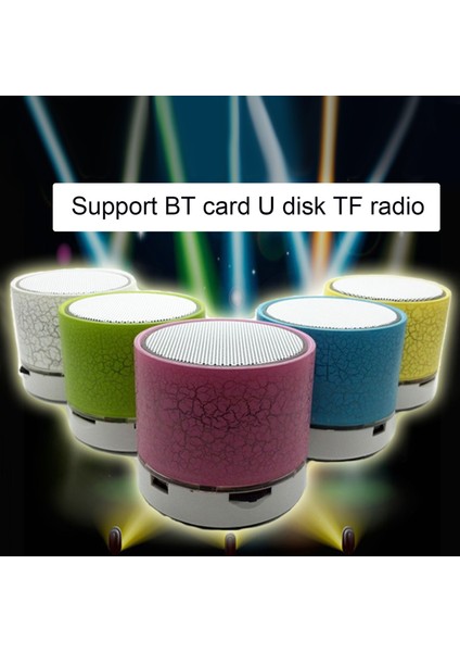 Mini Bluetooth Hoparlör Renkli Işık Taşınabilir Kablosuz Tf Aux Subwoofer (Yurt Dışından)