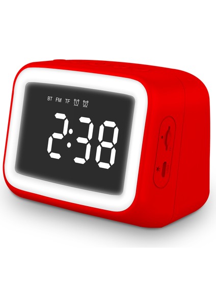 BT511 Bluetooth Hoparlörlü Alarmlı Saat, Fm Radyo, LED Gece Lambası Şarj Edilebilir (Yurt Dışından)