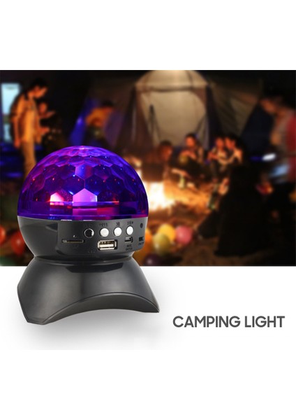 Renkli Döner LED Hoparlör Güçlü B Parti Işığı USB Aux Tf (Yurt Dışından)
