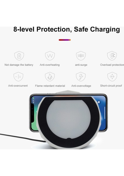 Qı Kablosuz Şarj, Bluetooth Hoparlör ve Ayarlanabilir Gece Lambası (Yurt Dışından)