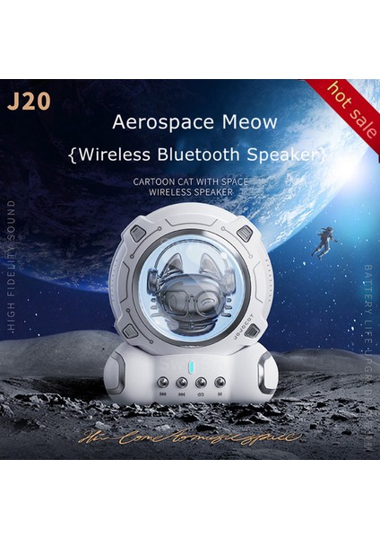Astronot Kablosuz Bluetooth Hoparlör Gece Lambalı Taşınabilir Araç Subwoofer (Yurt Dışından) fiyatları